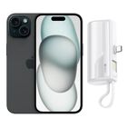 iPhone 15 128GB Negro CHIP Reacondicionado m&aacute;s Mini Power Bank