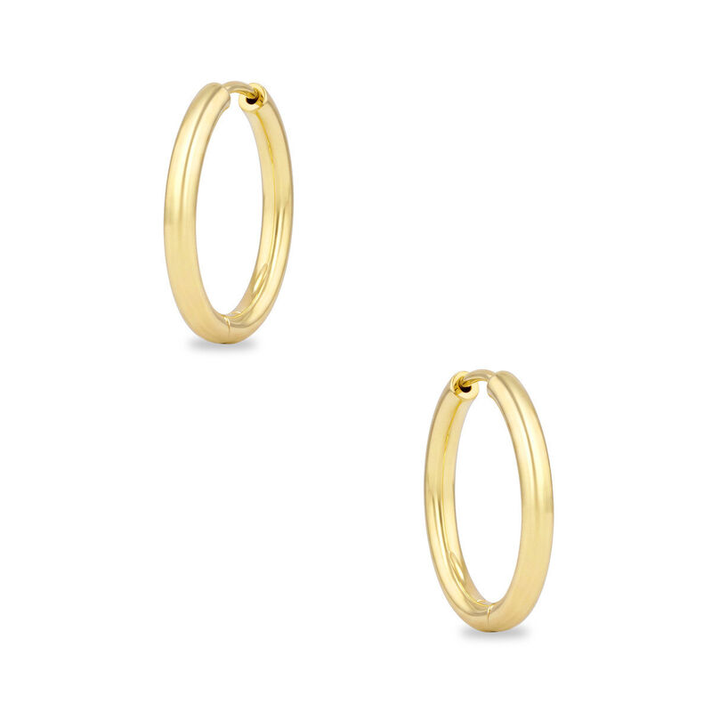Arracadas Tubo Con Grosor 2mm Oro Amarillo 10k ... image number null