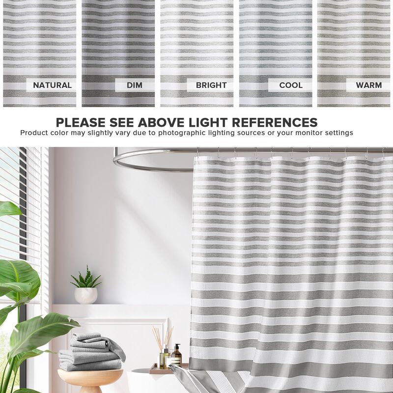 Cortina De Ducha Madison Park Spa Waffle Weave ... image number null
