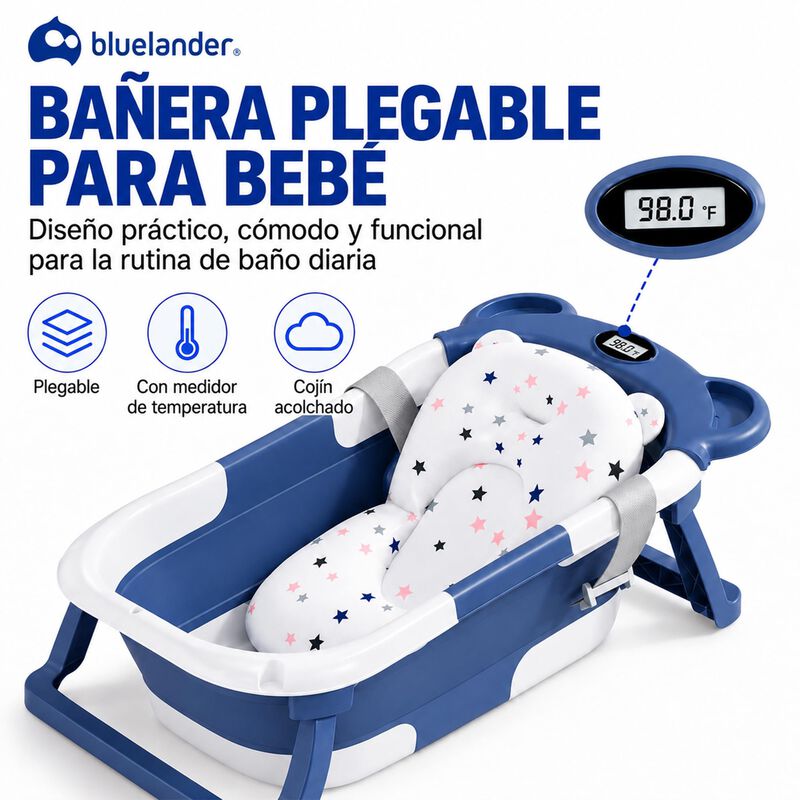 Ba&ntilde;era Para Beb&eacute; Plegable Con Term&oacute;metro Y Alfo... image number null