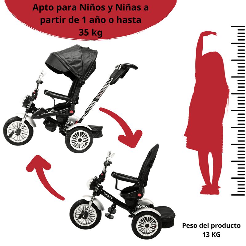 Triciclo para Ni&ntilde;os Asiento Reclinable Giratori... image number null