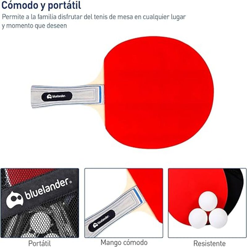 Set de Raqueta y Pelotas Ping Pong Bluelander image number null