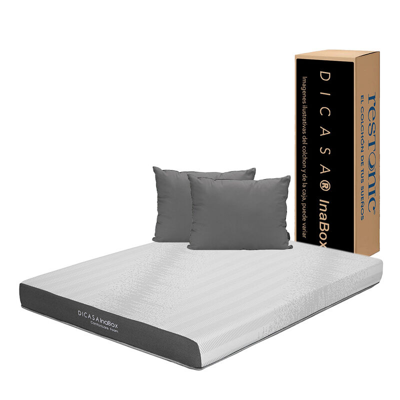 Colch&oacute;n Queen Size Dicasa InaBox + Almohada 2Pa... image number null