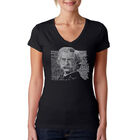 Camiseta De Cuello En V Word Art Para Mujer - Mark Twain- Negro