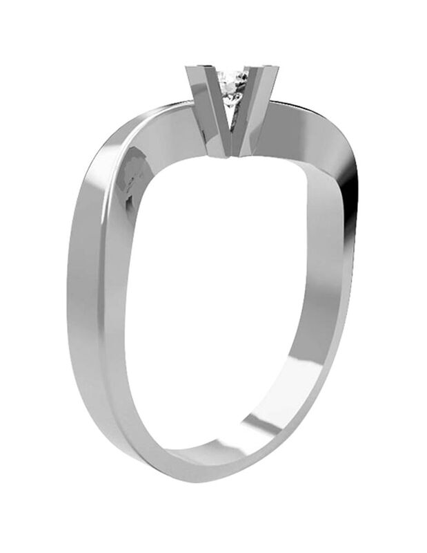 Anillo de Compromiso en Oro Blanco 14K con Circ... image number null