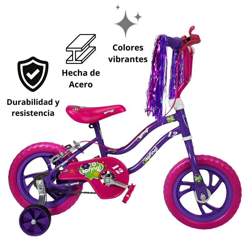 Bicicleta Infantil Ni&ntilde;as R12 Ruedas Auxiliares ... image number null