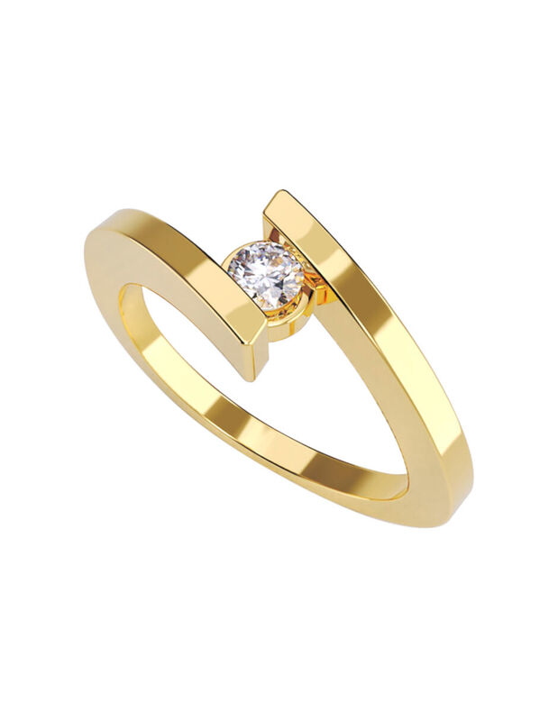 Anillo de Compromiso de 14K con Diamante de Lab... image number null