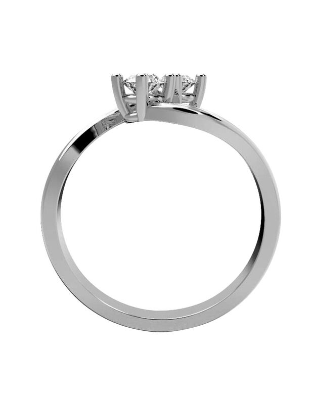 Anillo de Compromiso en Oro Blanco 14K con Circ... image number null