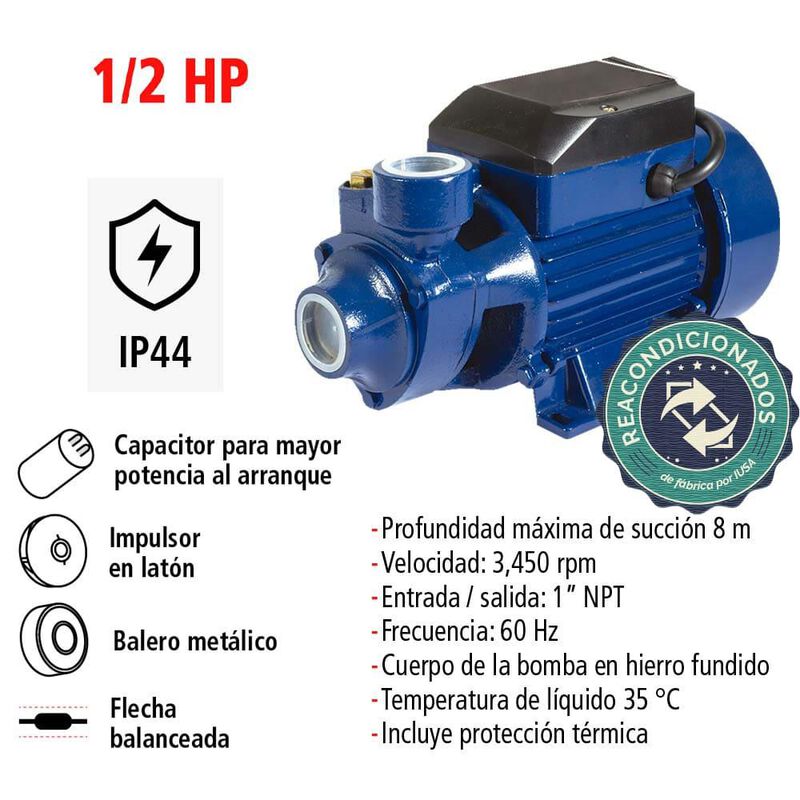 Bomba Perif&eacute;rica Primo, IUSA, 1/2 HP, 120 V., R... image number null