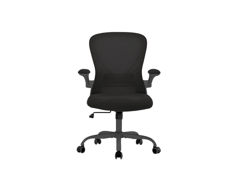 Silla de Oficina Negra Ajustable con Reposabraz... image number null