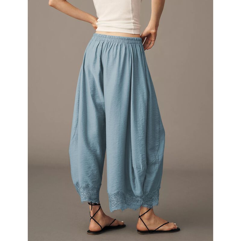 Pantalones Puwei Corte Corto Pierna Ancha con D... image number null