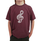 Camiseta Word Art Para Ni&ntilde;o - Nota Musical - Granate