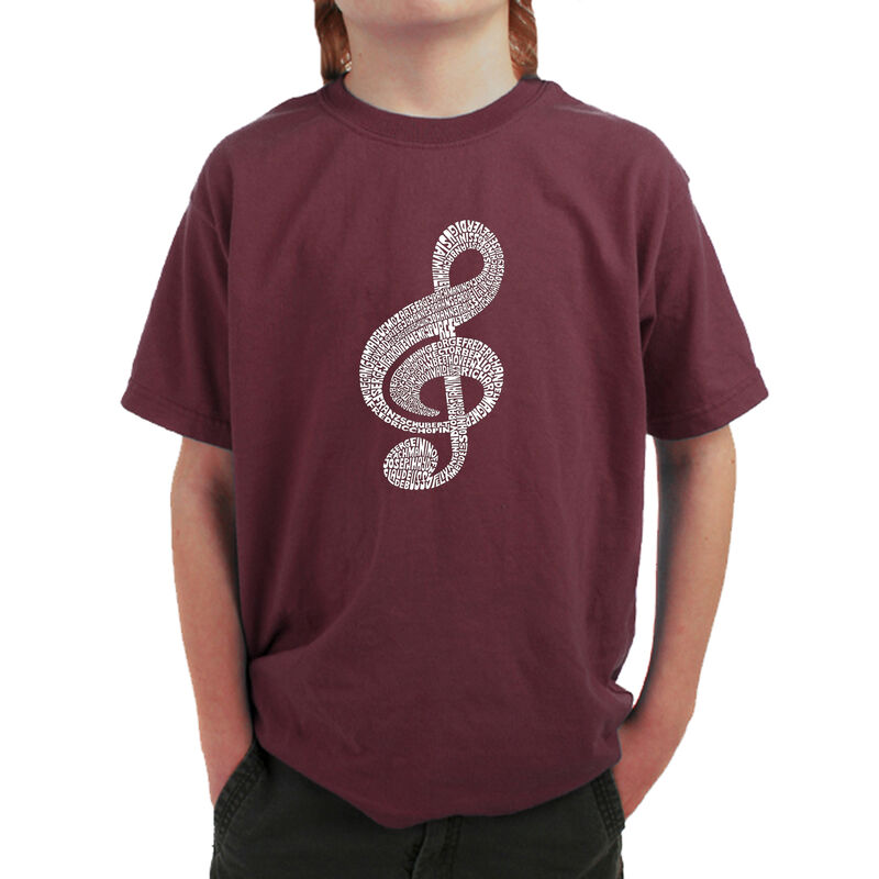 Camiseta Word Art Para Ni&ntilde;o - Nota Musical - Gr... image number null