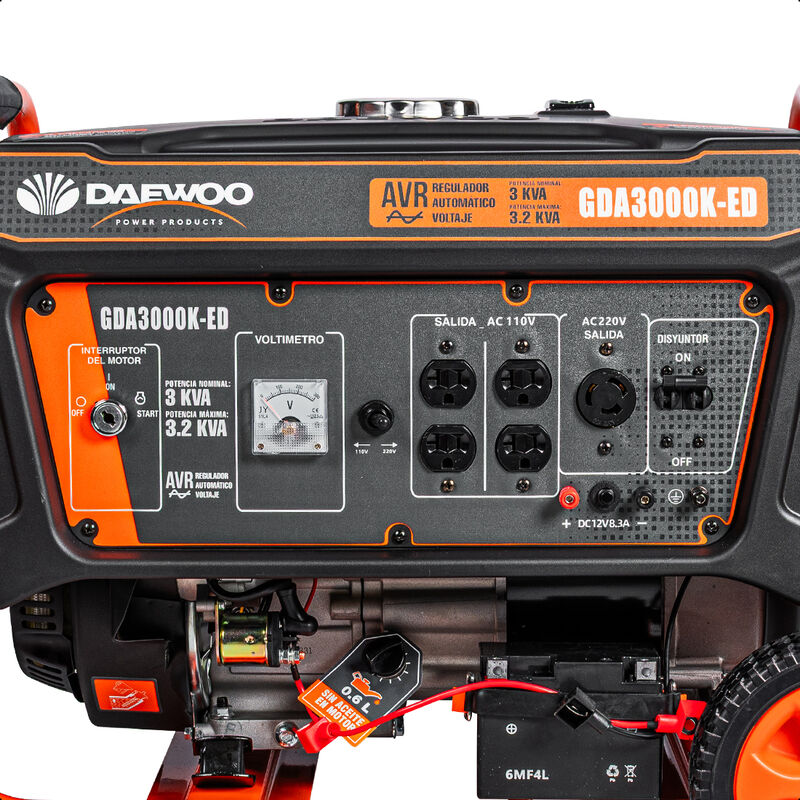 DAEWOO Generador a Gasolina Potencia 3.2 kVA 21... image number null