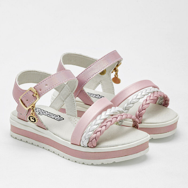 Coqueta Sandalia para ni&ntilde;a rosa blanco image number null