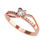 NO/B Anillo de Compromiso en Oro Rosa 10K con Circonia -  Talla:4/ FJ828-10R-CZ-4