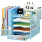 Caddy Marbrasse Organizador De Escritorio De Malla Azul De 5 Niveles
