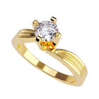 Anillo de Compromiso de 14K con Diamante de Laboratorio 0.50 CT F VS1 Talla 6.5 ORO AMARILLO 14K &ndash; / M25-50-14Y-LG-65