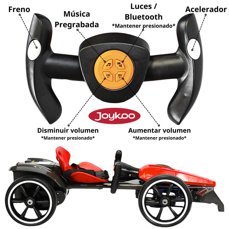Montable Electrico para Ni&ntilde;os Go Kart Luz Sonid... image number null