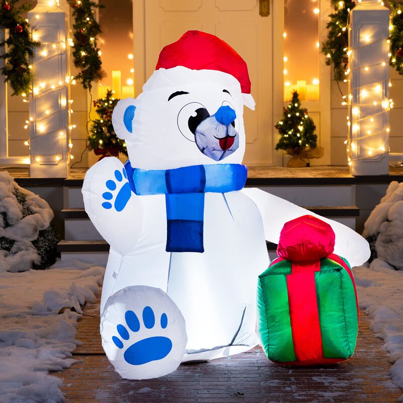 Oso Polar Joiedomi Inflable Navide&ntilde;o De 1,2 M C... image number null