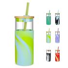 Vaso De Vidrio Tronco 591 ml Con Tapa Y Pajilla