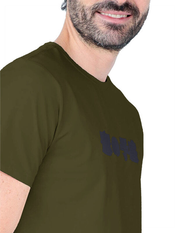 Playera Caballero Cuello Redondo Estampado Verd... image number null