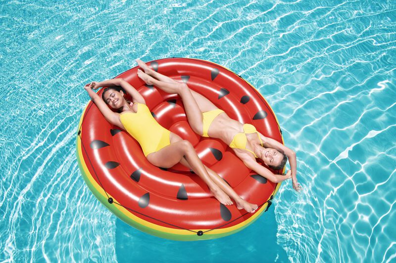 Cama inflable circular 1.88cm colores sandia ad... image number null