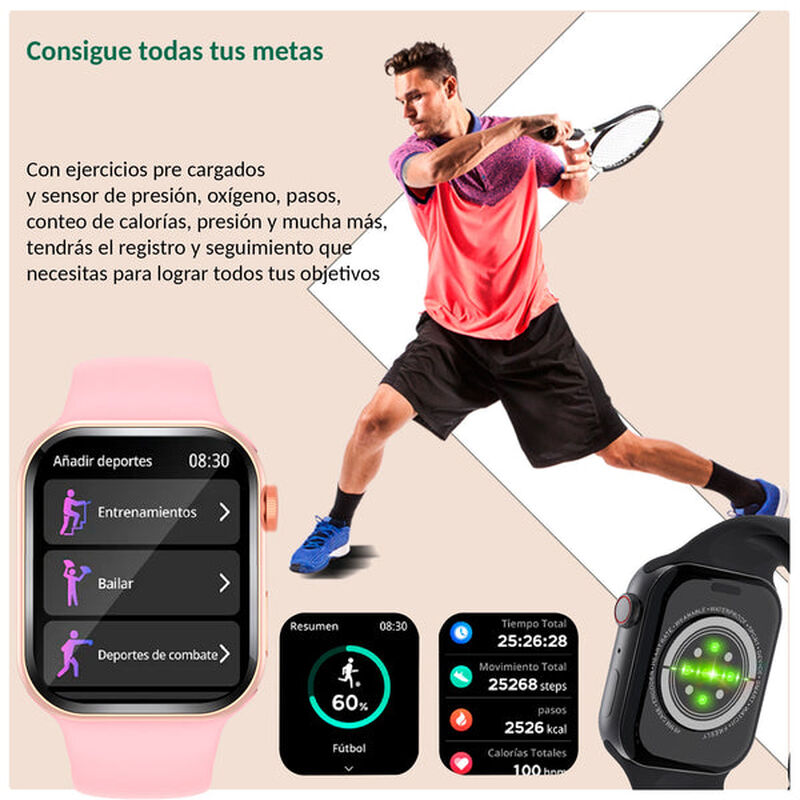 Reloj Smartwatch Vak F9 Ip67 Metal Health Pasos... image number null
