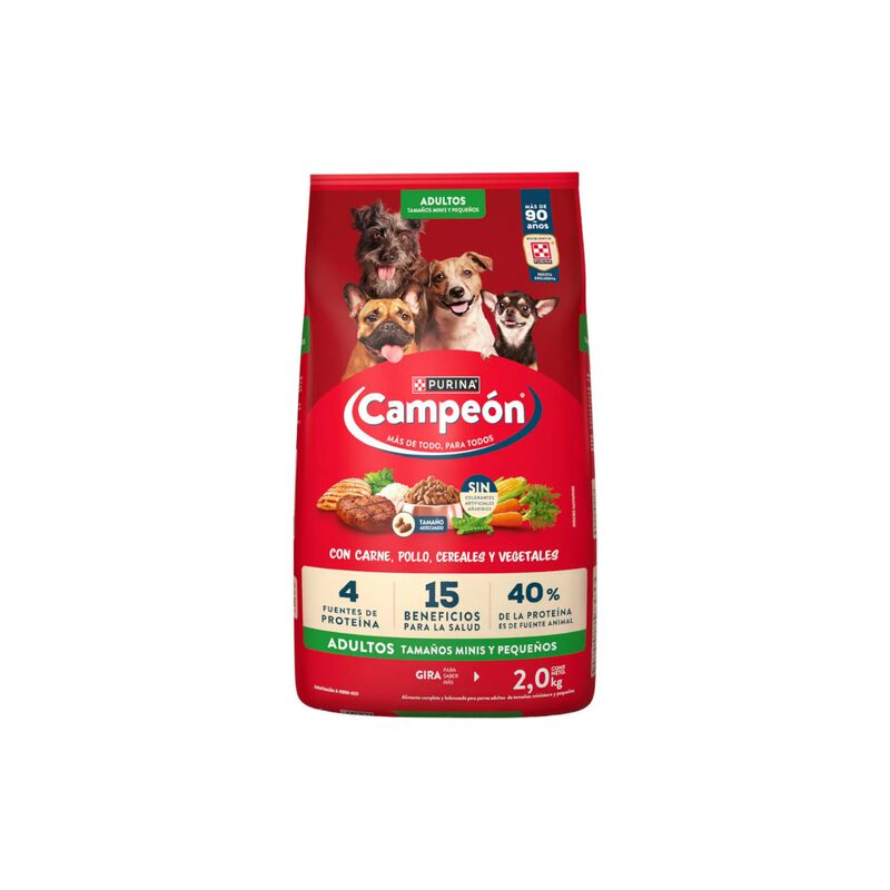 Purina Campe&oacute;n Adulto Minis Y Peque&ntilde;as 2kg image number null
