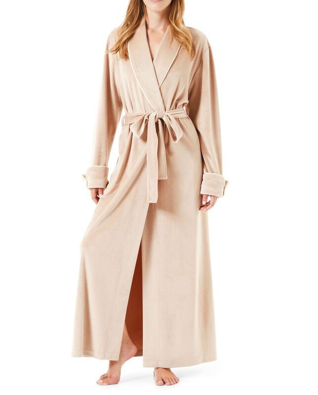 Bata de Terciopelo Lisa Camel image number null
