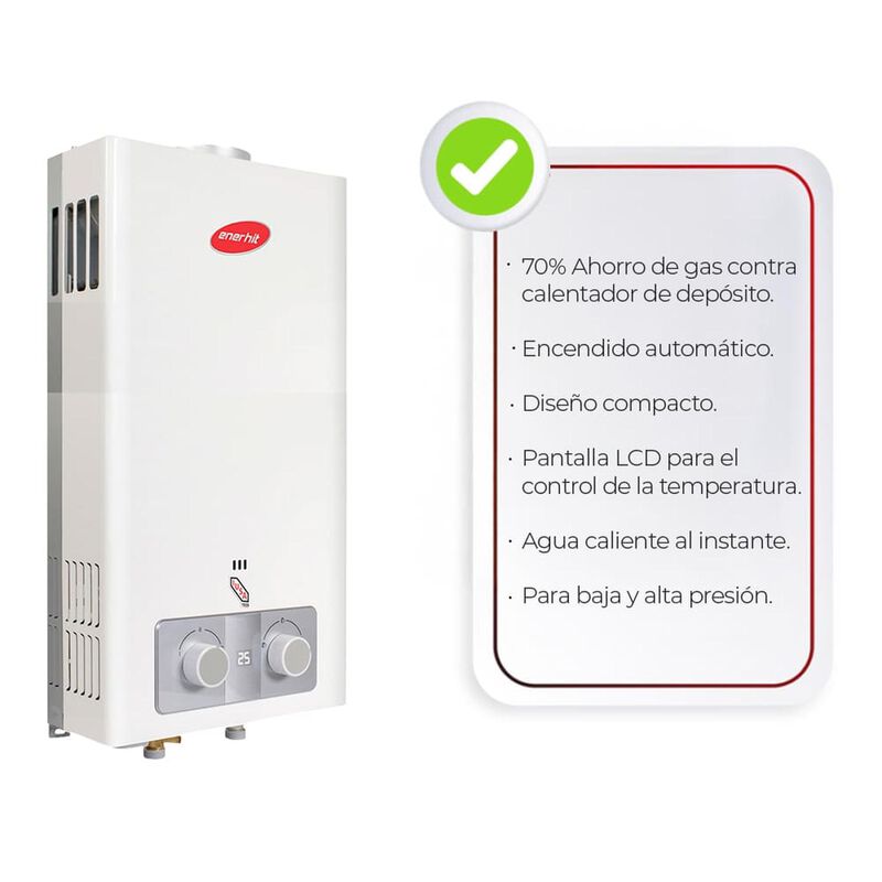 Calentador Instant&aacute;neo Enerhit 12 L Gas Natural image number null