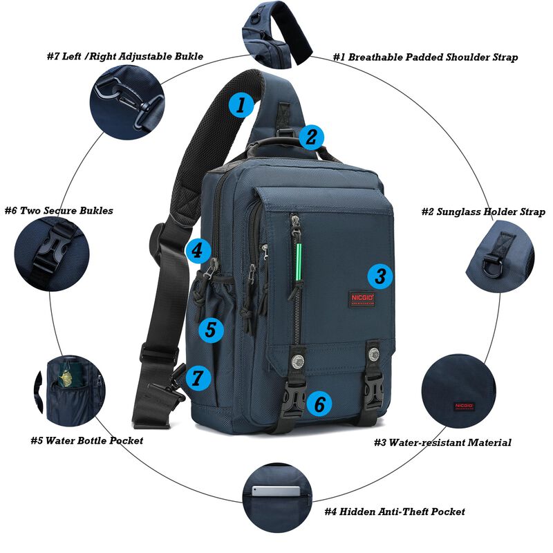 Mochila Bandolera Nicgid Para El Pecho Y El Hom... image number null