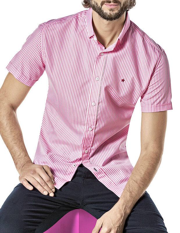 Mora Urban Camisa para hombre rosa blanco image number null