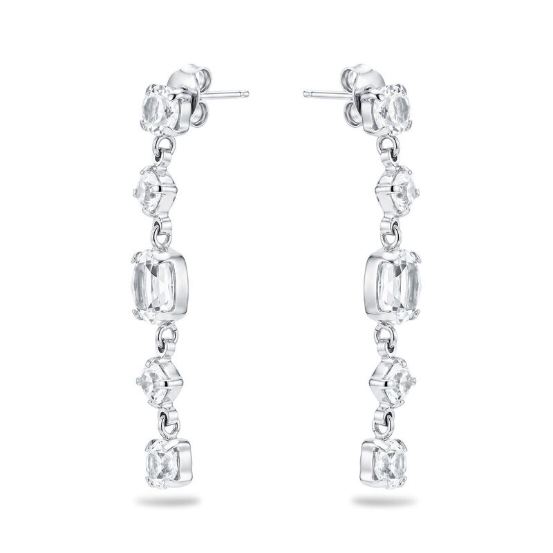 Aretes Plata Dorada 925 Con Piedras Blancas image number null