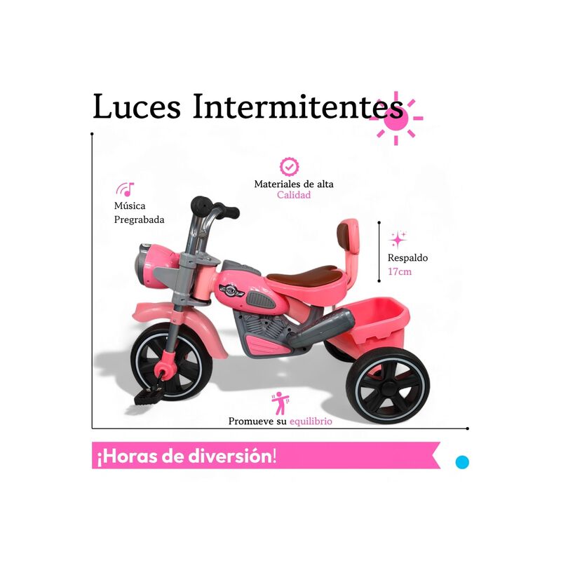 Triciclo Infantil Con Luces, Sonido Y Canastill... image number null
