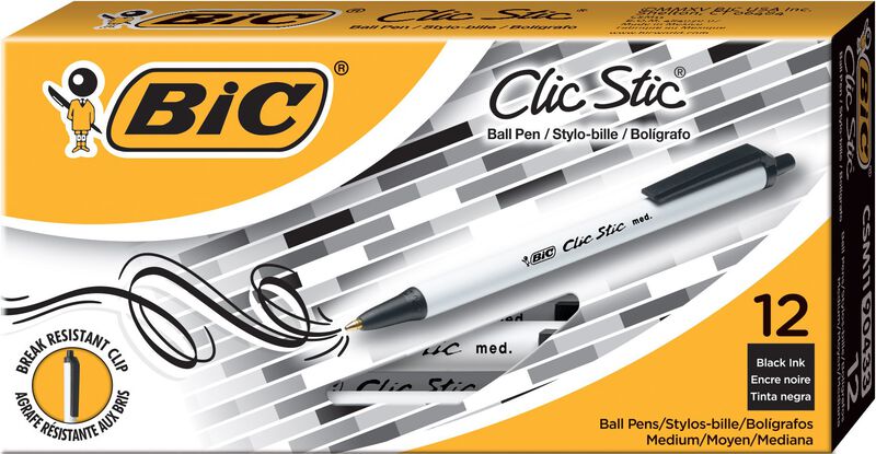 Bol&iacute;grafo Retr&aacute;ctil Negro Bic Clic Stic De 1,0 ... image number null