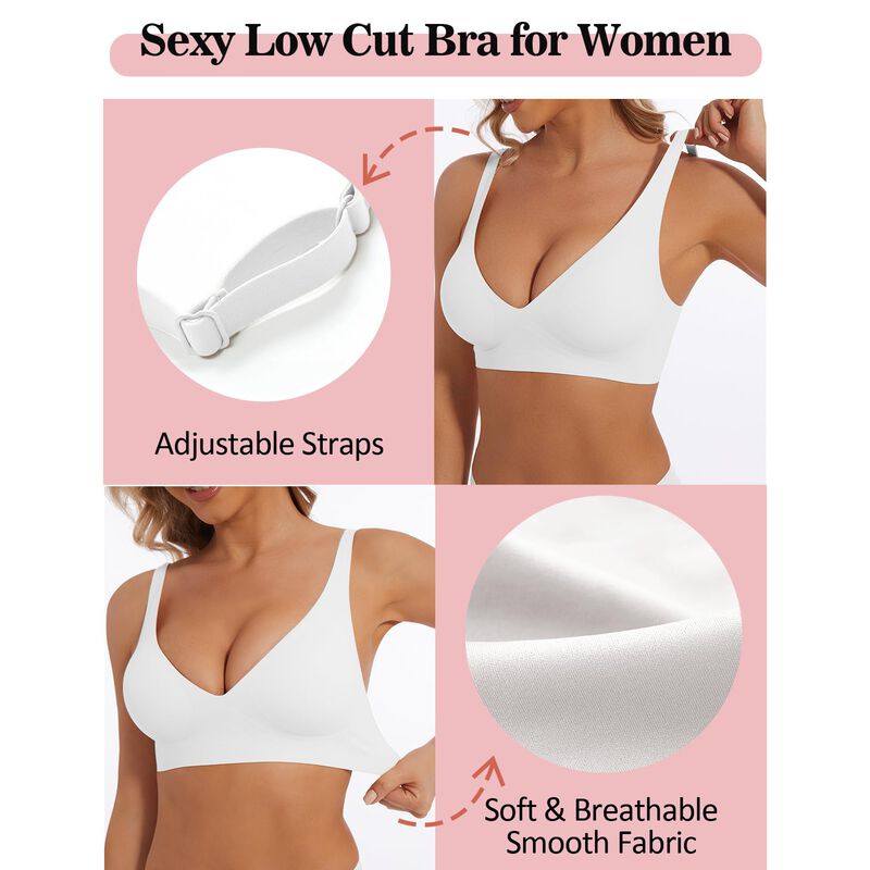 Sujetador Boufor Sin Aros Push-up Blanco Con Re... image number null