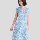 Vestido Largo Estampado Abierto Azul