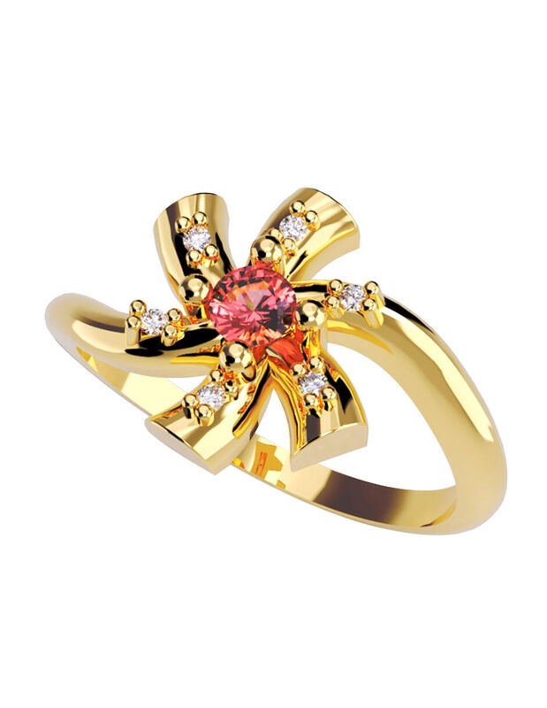 Anillo de Compromiso en Oro de 14K con Circonia... image number null