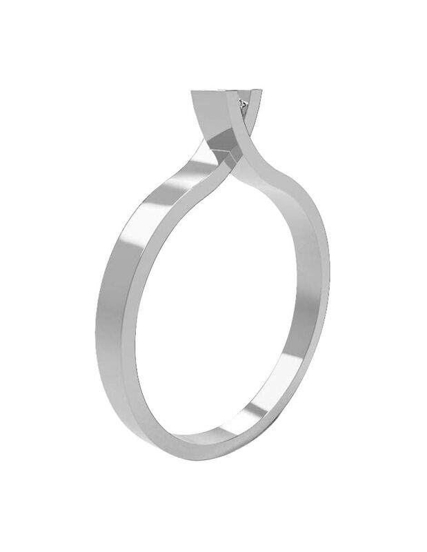 Anillo de Compromiso en Oro Blanco 10K con Circ... image number null