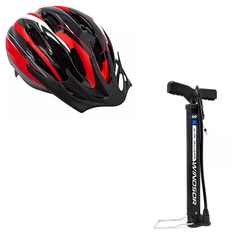 Combo Casco De Bicicleta Unisex + Bomba Para Bi... image number null