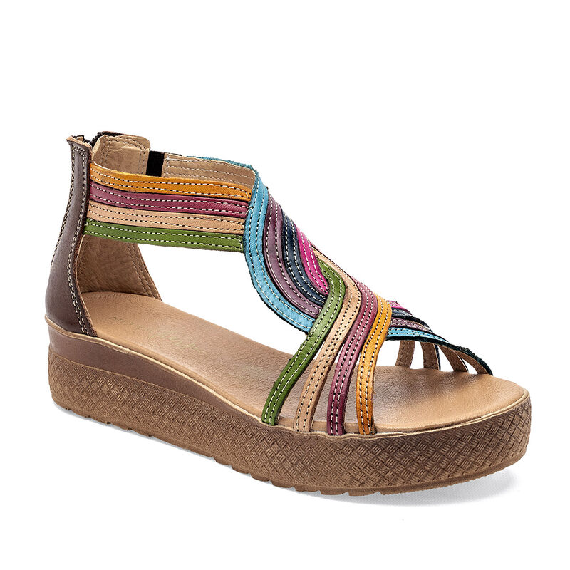 Mora Tierra Sandalia para mujer camel multicolo... image number null