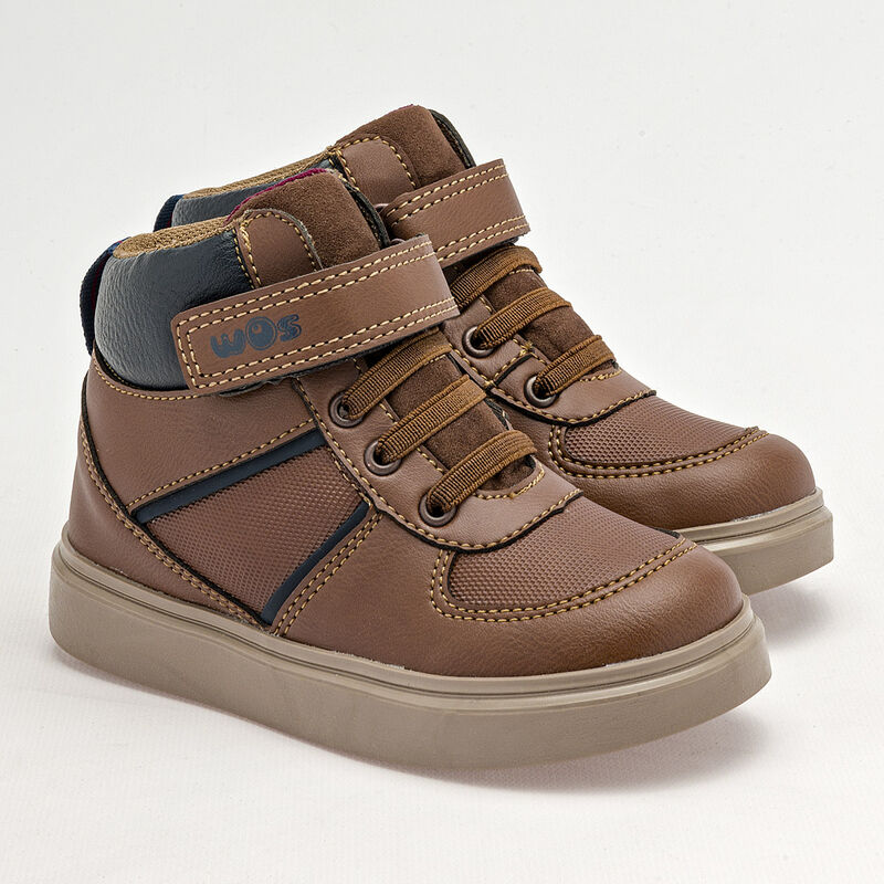 Wos Guany Bota para ni&ntilde;o caf&eacute; marino, agujeta e... image number null