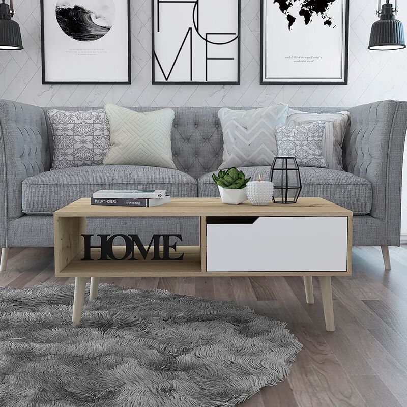 Mesa De Centro Modelo Oslo Color Blanco Duna image number null