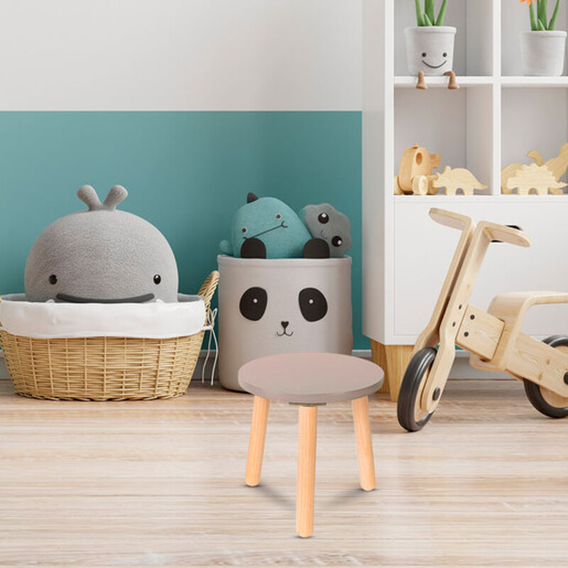 Banquito de Madera para Ni&ntilde;os- Redondo - Gris O... image number null