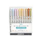 Set De Iluminadores Zebra Pen Mildliner De Doble Punta, Paquete De 10