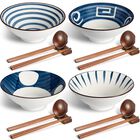 Set de 4 Tazones Geiserailie de Cer&aacute;mica Japonesa 40oz, Estilo Retro