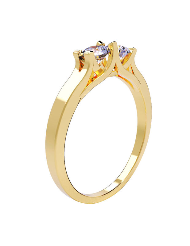 Anillo de Compromiso en Oro de 10K con Circonia... image number null