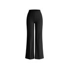 Pantalones OQQ de Pierna Ancha y Cintura Alta, Negro