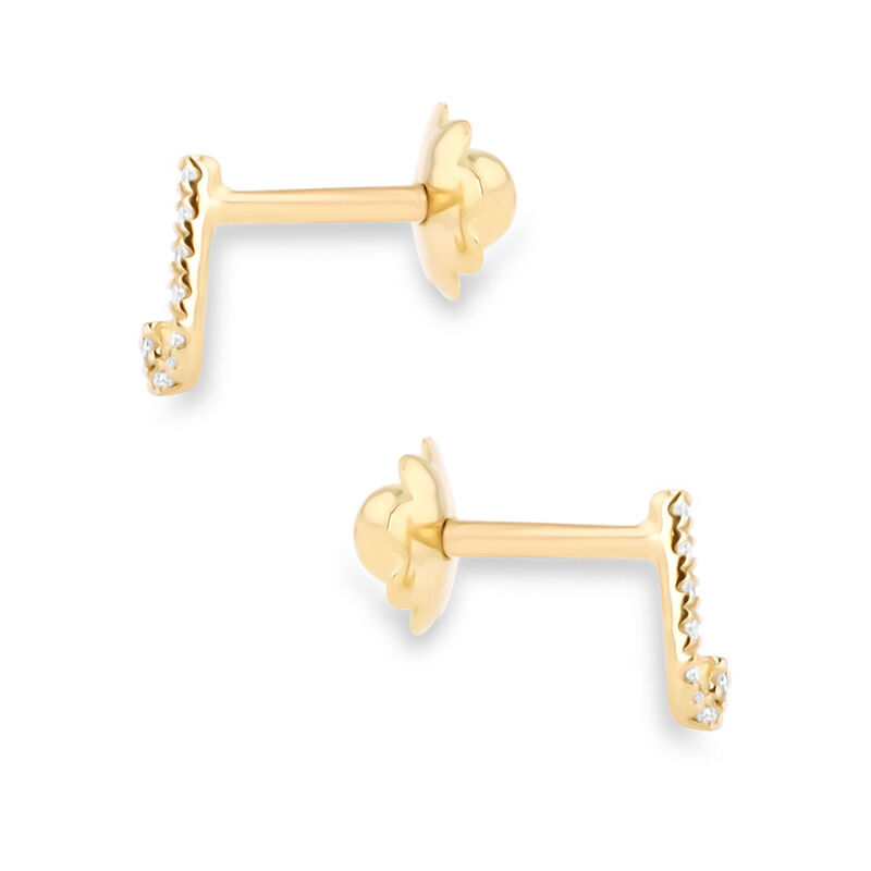 Broqueles De Oro Amarillo (Letra J) 14K Con 3Pt... image number null